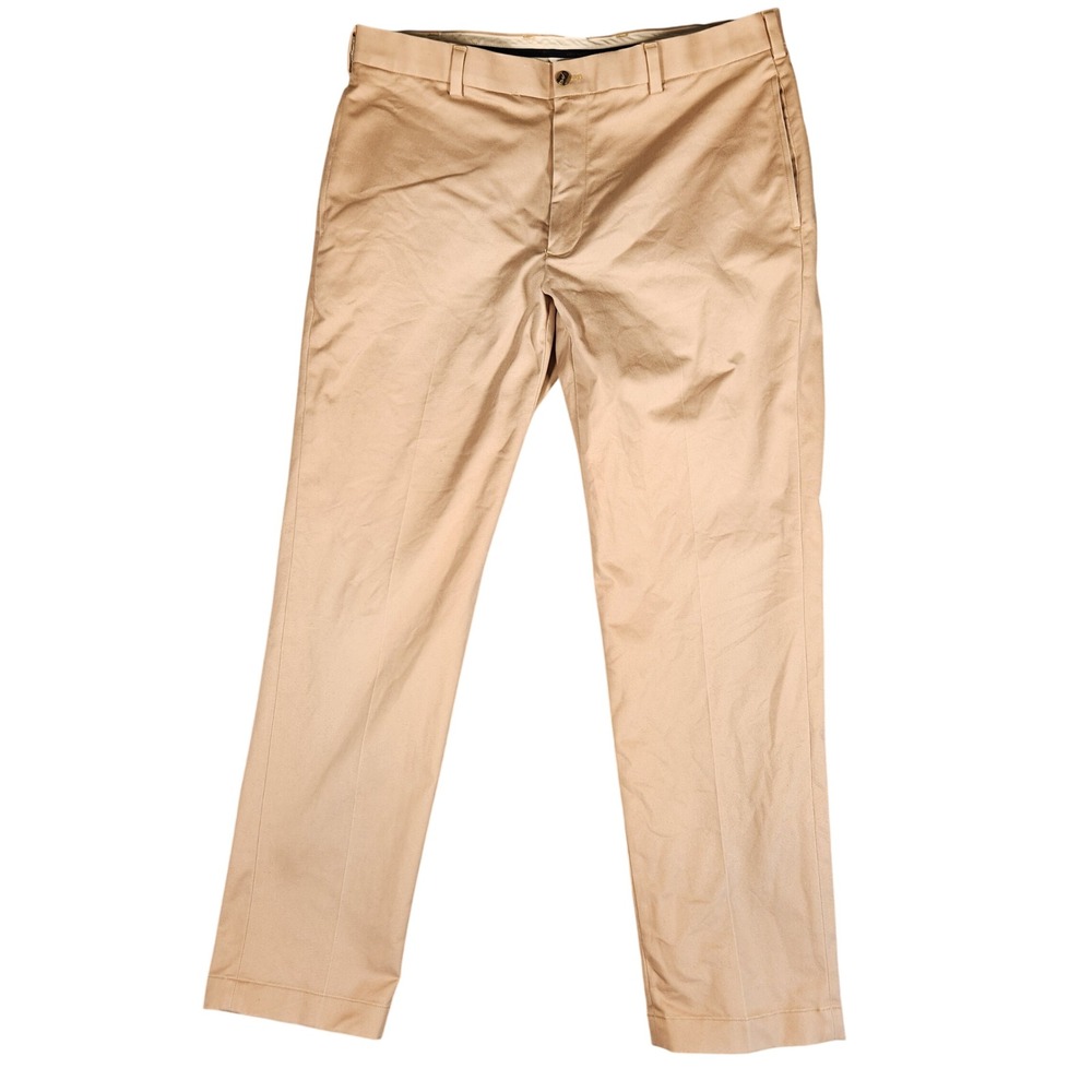 Brooks Brothers Chino Pants Mens 37x32 Khaki Excellent Clark Stretch Advantage